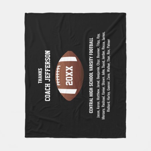 パーソナライズされたサンキューサッカーコーチカスタム フリースブランケット (正面)