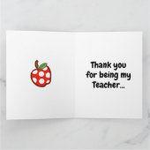 パーソナライズされたサンキュー先生お祝いツリー カード (内部)