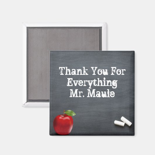 パーソナライズされたサンキュー先生 マグネット (正面/裏面)