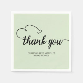 パーソナライズされたサンキュー名前をカスタムするブライダルシャワーG スタンダードカクテルナプキン