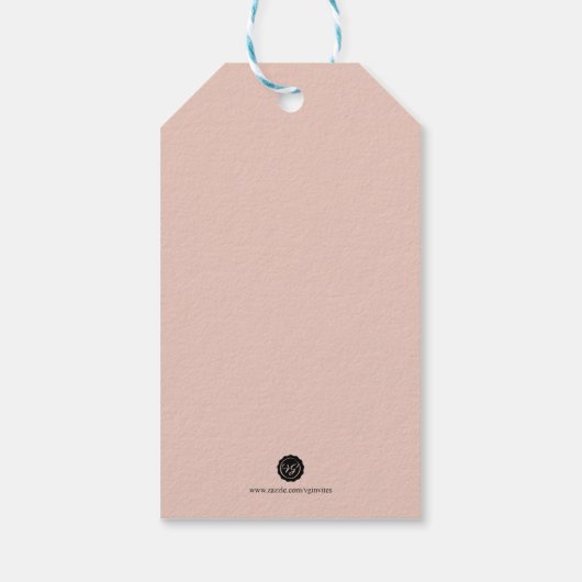 パーソナライズされたサンキュー結婚式の引き出物ラベル ギフトタグ (裏面)