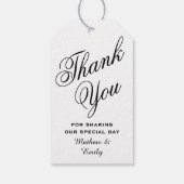パーソナライズされたサンキュー結婚式の引き出物 ギフトタグ (裏面)