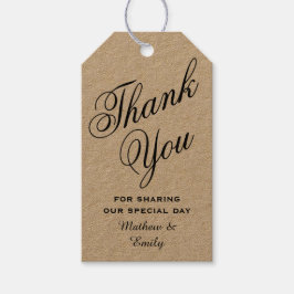 パーソナライズされたサンキュー結婚式の引き出物 ギフトタグ