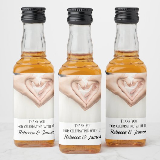 パーソナライズされたサンキュー結婚式の引き出物 リキュールボトルラベル (ボトル)