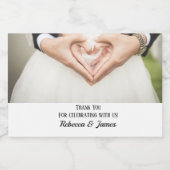 パーソナライズされたサンキュー結婚式の引き出物 リキュールボトルラベル (シングルラベル)