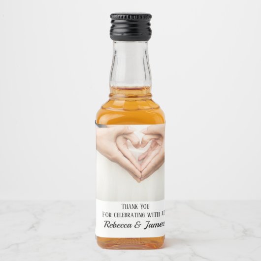 パーソナライズされたサンキュー結婚式の引き出物 リキュールボトルラベル (正面)