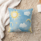 パーソナライズされたサンシャインアンドクラウドドリーム装飾用クッション クッション (ブランケット)