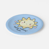 パーソナライズされたサンシャインハッピーバースデー紙プレート ペーパープレート (アングル)