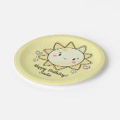 パーソナライズされたサンシャインハッピーバースデー紙プレート ペーパープレート (アングル)