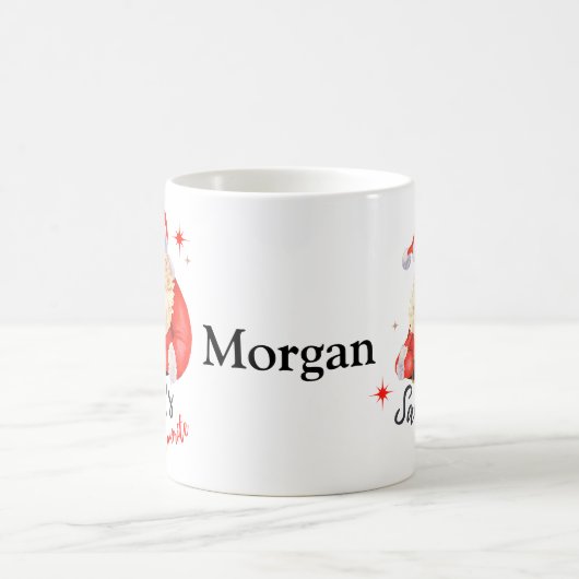 パーソナライズされたサンタお気に入りのの贈り物 コーヒーマグカップ (中央)