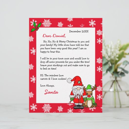 パーソナライズされたサンタからの子ども向け手紙 (スタンド正面)