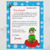 パーソナライズされたサンタからの子ども向け手紙 (正面)