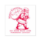 パーソナライズされたサンタのサック差出人住所 セルフインキングスタンプ (デザイン)