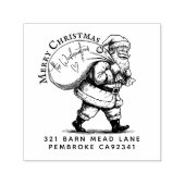 パーソナライズされたサンタのサック差出人住所 セルフインキングスタンプ (デザイン)