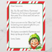 パーソナライズされたサンタクロースからの子ども向け手紙 (正面)