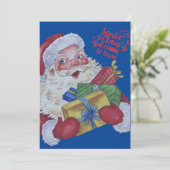 パーソナライズされたサンタクロースのクリスマスカード シーズンカード (スタンド正面)