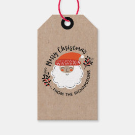 パーソナライズされたサンタクロースのクリスマス ギフトタグ