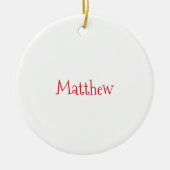 パーソナライズされたサンタクロース信じ星 セラミックオーナメント (正面)