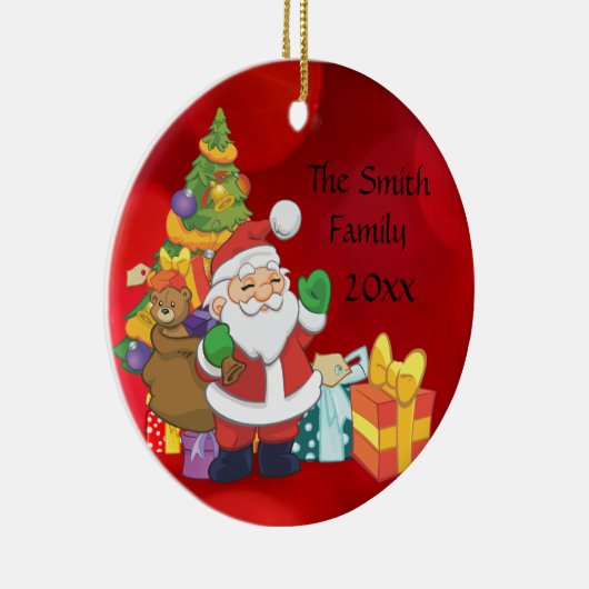 パーソナライズされたサンタツリーギフトクリスマスオーナメント セラミックオーナメント (右)
