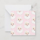 パーソナライズされたサンタピンクハットプレッピーウォーターカラー ノートカード (裏面)