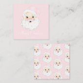 パーソナライズされたサンタピンクハットプレッピーウォーターカラー ノートカード (正面/裏面)