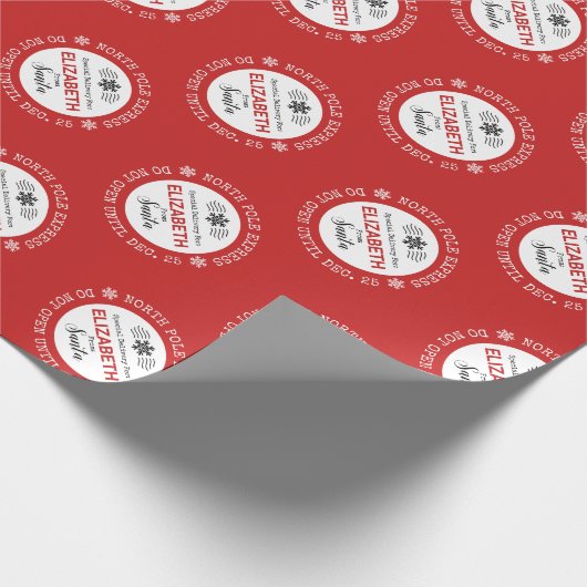 パーソナライズされたサンタ北表現極 ラッピングペーパー (角)