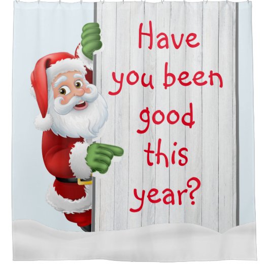 パーソナライズされたサンタ・イン・ザ・スノー シャワーカーテン (正面)