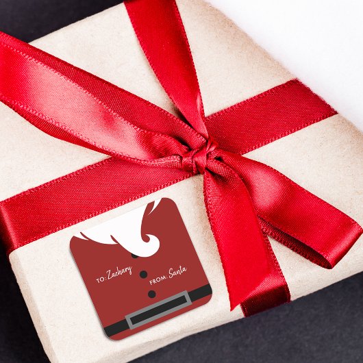 パーソナライズされたサンタ スクエアシール