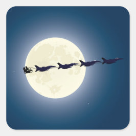 パーソナライズされたサンタF-16ジェット軍隊クリスマス スクエアシール