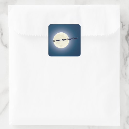 パーソナライズされたサンタF-16ジェット軍隊クリスマス スクエアシール (バッグ)