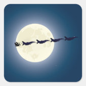 パーソナライズされたサンタF-16ジェット軍隊クリスマス スクエアシール (正面)