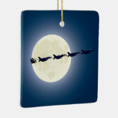 パーソナライズされたサンタF-16ジェット軍隊クリスマス セラミックオーナメント (右)