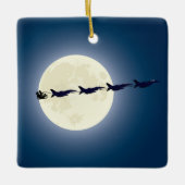 パーソナライズされたサンタF-16ジェット軍隊クリスマス セラミックオーナメント (正面)