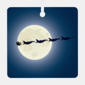 パーソナライズされたサンタF-16ジェット軍隊クリスマス メタルオーナメント (正面)