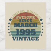 パーソナライズされたサード・サーティ ヴィンテージ 30歳の誕生日パーティー ワインラベル (シングルラベル)