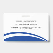 パーソナライズされたサービスドッグ青い写真IDバッジ バッジ (裏面)