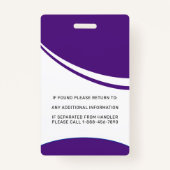 パーソナライズされたサービス犬ID写真自閉症サポート バッジ (裏面)