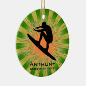 パーソナライズされたサーフィンオーナメント セラミックオーナメント (右)