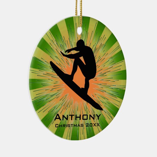 パーソナライズされたサーフィンオーナメント セラミックオーナメント (右)