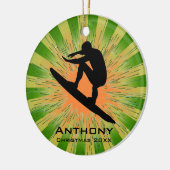 パーソナライズされたサーフィンオーナメント セラミックオーナメント (左)