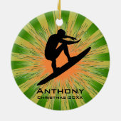 パーソナライズされたサーフィンオーナメント セラミックオーナメント (裏面)