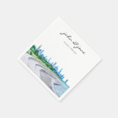 パーソナライズされたシカゴのスカイライン コックテール ナプキン スタンダードカクテルナプキン (角)