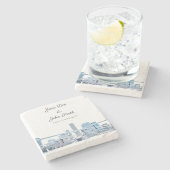 パーソナライズされたシカゴストーンコースター ストーンコースター (横)