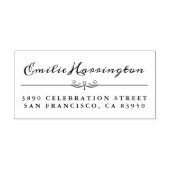 パーソナライズされたシックな手書名リターンアドレ ラバースタンプ (インプリント)