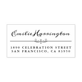 パーソナライズされたシックな手書名リターンアドレ ラバースタンプ