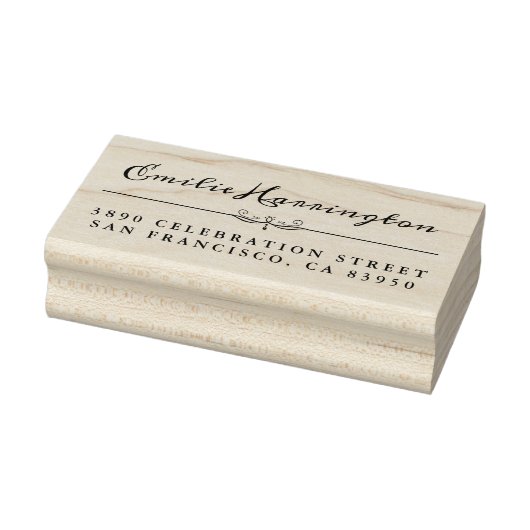パーソナライズされたシックな手書名リターンアドレ ラバースタンプ (スタンプ)