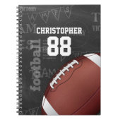 パーソナライズされたシャルボードアメリカンフットボール ノートブック (正面)