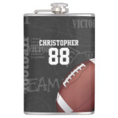 パーソナライズされたシャルボードアメリカンフットボール フラスク (正面)