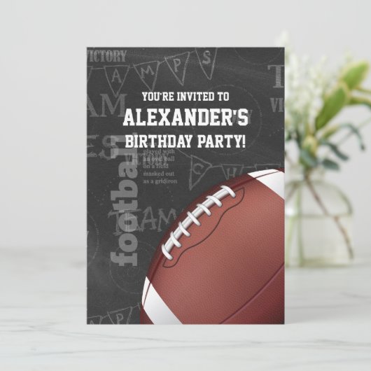 パーソナライズされたシャルボードアメリカンフットボール 招待状 (スタンド正面)