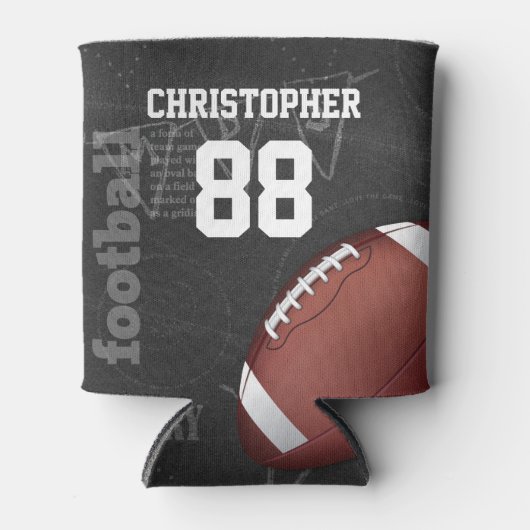 パーソナライズされたシャルボードアメリカンフットボール 缶クーラー (正面)